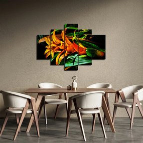 Obraz oranžovej kytice (150x105 cm)
