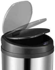 InternetovaZahrada Bezdotykový odpadkový kôš s USB 50 L - strieborný