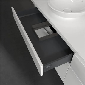 VILLEROY &amp; BOCH Legato závesná skrinka pod dve umývadlá na dosku, 4 zásuvky, 1600 x 500 x 550 mm, White Matt, B60000MS