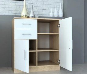 Komoda Universal, dub sonoma/biela