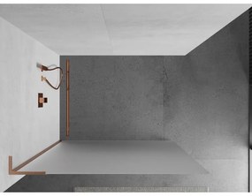 Mexen Kioto L, sprchová zástena Walk-In 110 x 200 cm, 8mm sklo námraza, medený matný profil, 800-110-103-65-30