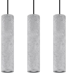 Závesné svietidlo Luvo, 3x betónové tienidlo