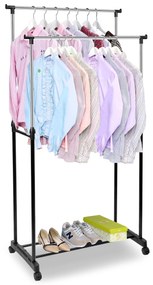 Stojan na pblečení WALERIA černý/stříbrný