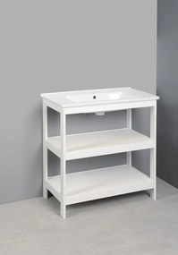 Aqualine Aqualine, ETIDE policová umyvadlová skříňka 81,5x86x44 cm, matná biela, ET830