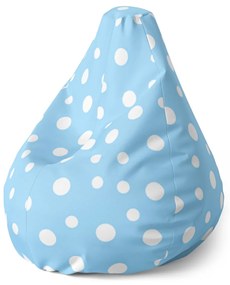 Sablio Sedací vak Pear Biele bodky na modrej - 70 x 95 x 15 cm