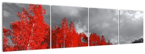 Červený les - moderný obraz