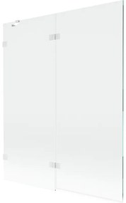 Mexen Lunar, 2-krídlová vaňová zástena ľavá 140 x 150 cm, číre sklo, biela, 897-140-100-20-00-L