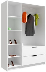 Šatníková skriňa so zrkadlom VISTA 150x215 cm dub artisan/grafit