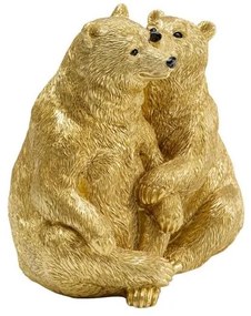 Cuddly Bears dekorácia zlatá 16 cm