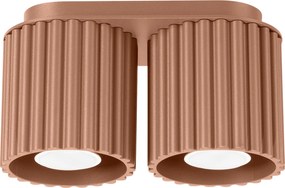 Stropné svietidlo Aura, 2x hnedé hliníkové tienidlo, (10 cm)