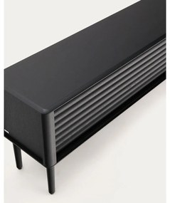 Čierny TV stolík v dekore duba 200x57x35 cm Lenon – Kave Home