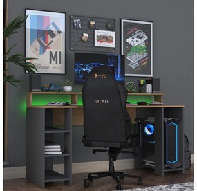 PC stolík Sikine 5 (orech + antracit) . Vlastná spoľahlivá doprava až k Vám domov. 1095021