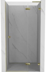 Mexen, Mexen Lunar L Otočné pravé sprchové dvere 95 cm, transparentné, zlaté - 834L-095-000-50-00-P