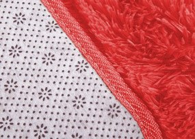 Protišmykový koberec SHAGGY červený