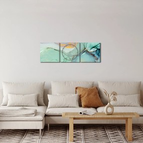 Abstraktný obraz (s hodinami) (90x30 cm)