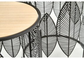 SADA 2x Konferenčný stolík FOLLA pr. 33/40 cm čierna