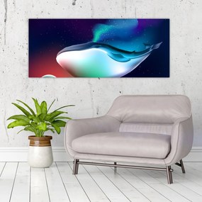 Obraz - Veľryba vo vesmíre (120x50 cm)