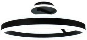 LED Stmievateľný prisadený luster LED/86W/230V 3000-6500K čierna + diaľkové ovládanie