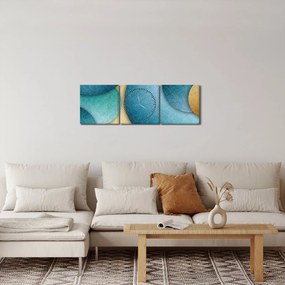 Obraz abstrakcie kruhy (s hodinami) (90x30 cm)