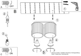 Stropné svietidlo Aura, 2x modré hliníkové tienidlo, (10 cm)