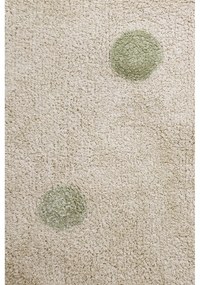 Kaki krémový prateľný ručne tkaný bavlnený detský koberec 120x160 cm Hippy Dots Olive – Lorena Canals