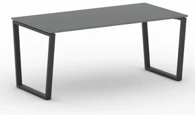Kancelársky stôl PRIMO IMPRESS, 180x90 cm, čierna podnož, grafit