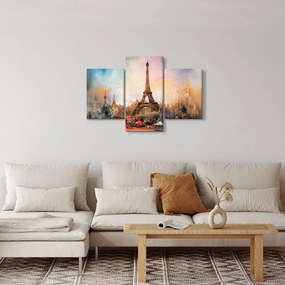 Obraz - Maľba Eiffelovej veže (90x60 cm)