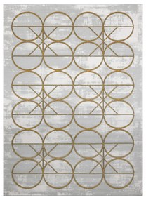 Koberec EMERALD exkluzívny 1010 glamour, kruhy krémovo / zlatý