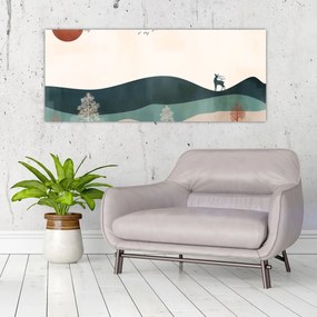 Obraz - Ilustrovaná krajina (120x50 cm)