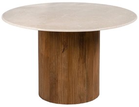 Okrúhly jedálenský stôl s mramorovou doskou ø 120 cm – Ixia