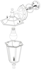 EGLO 22467 - vonkajšie nástenné svietidlo LATERNA 4 1xE27/60W čierna