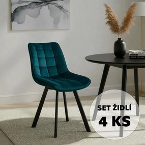 Set - 4 ks Jedálenská stolička AVENBERG NOLA, tyrkysová