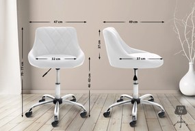 Pracovná stolička Lazio koženka - biela