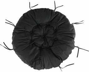 Otočné ratanové kreslo Triss - sivá / čierna / svetlosivá