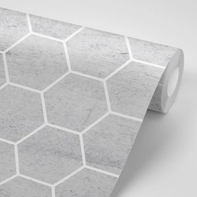 Samolepiaca tapeta šedý hexagón vzor