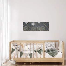 Obraz abstrakcie (s hodinami) (90x30 cm)