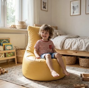 Gaming set 2× sedací vak Seat S žltý – ekokoža