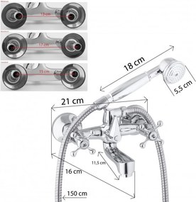 Vaňová batéria RETRO ZAPE so sprchou - chrómová