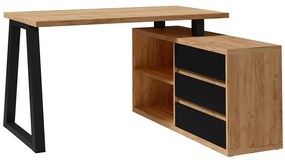 Set Iga II Písací stôl+Komoda Dub Craft / čierna Mat