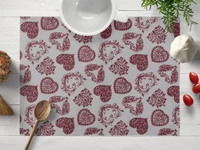 Biante Dekoračné prestieranie na stôl PML-095 Vínové srdcia na sivom 30x40 cm