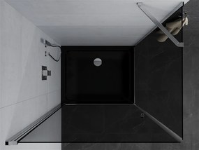 Mexen Pretoria, sprchovací kút 100 (dvere) x 110 (stena) cm, 6mm šedé sklo, chrómový profil + čierna sprchová vanička, 852-100-110-01-40-4070