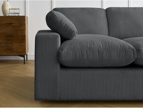 Tmavosivá menčestrová rohová pohovka Belair – Bobochic Paris