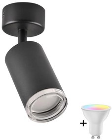 Polux LED RGBW stmievateľné kúpeľňové bodové svietidlo TURYN 1xGU10/6,5W/230V IP44 čierne LEDSA1913