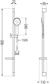 Mexen sprchový set DS40, čierna, 785404583-70