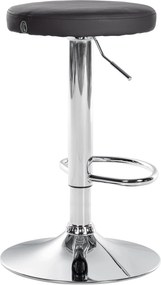Barová stolička Ponte - koženka, chróm rám - Čierna