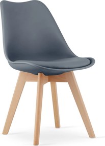 AKCE Tmavosivá stolička BALI MARK s bukovými nohami II. akosť