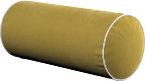Jednoduchý valcový vankúš s ozdobným lemovaním farba produktu zelená látka lesklá, zamatová