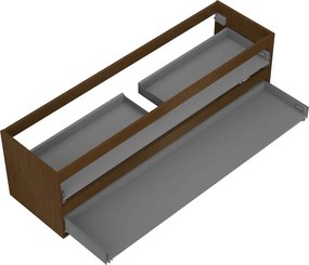 Mexen Box-A, závesná skrinka 160 cm, 2 zásuvky, orech, 91AX0-1600-470-2-86