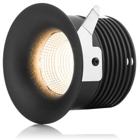 LED2 Kúpeľňové zápustné LED osvetlenie SPOT C, 9W, teplá biela, okrúhle, čierne, IP44