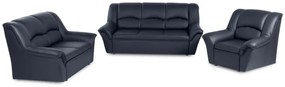 Kožená sedacia súprava DUBAJ LUX 3+2+1, tm. modrá (K-58)